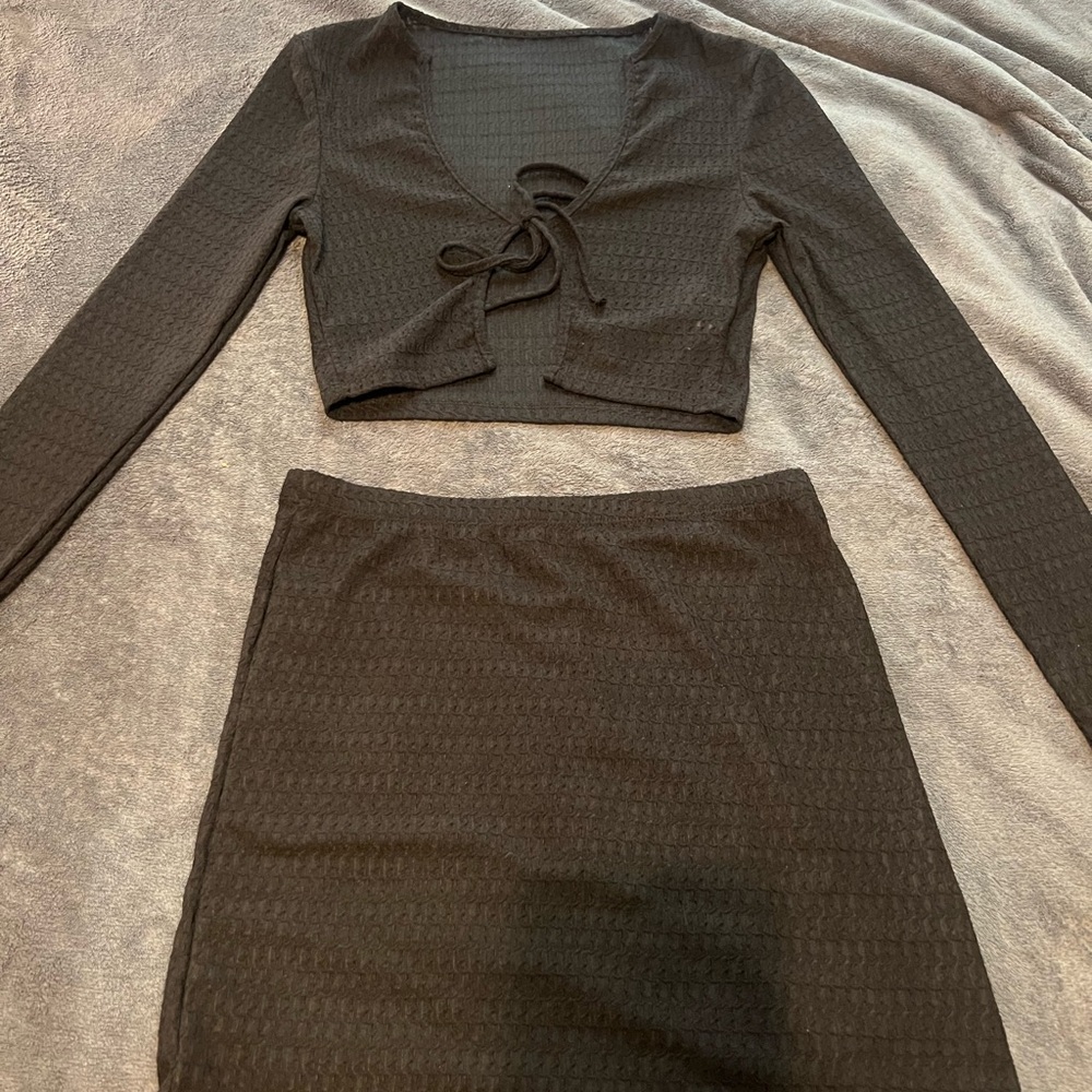 SHEIN black two piece set
